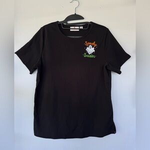 Quacker‎ Factory Black Short Sleeve Tee Size M Halloween Ghost
